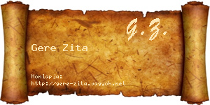 Gere Zita névjegykártya